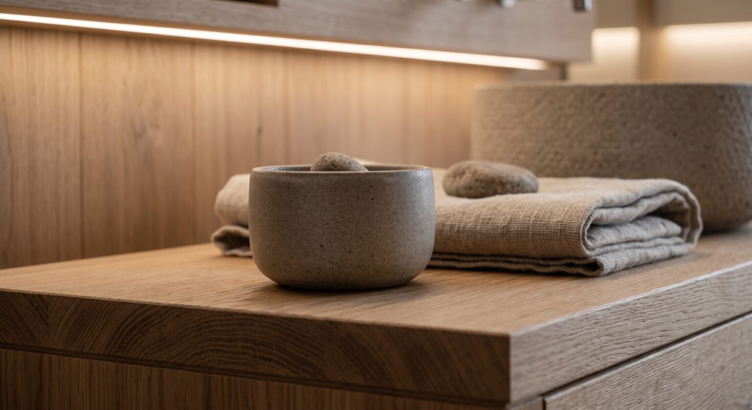 Badezimmer mit freistehender Wanne